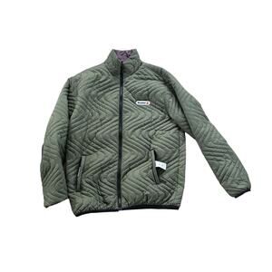 Butter Goods Puffy Reversible Jacket Mens Size XL Green And Mauve